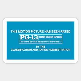 Motion Picture Rating PG-13 Sticker